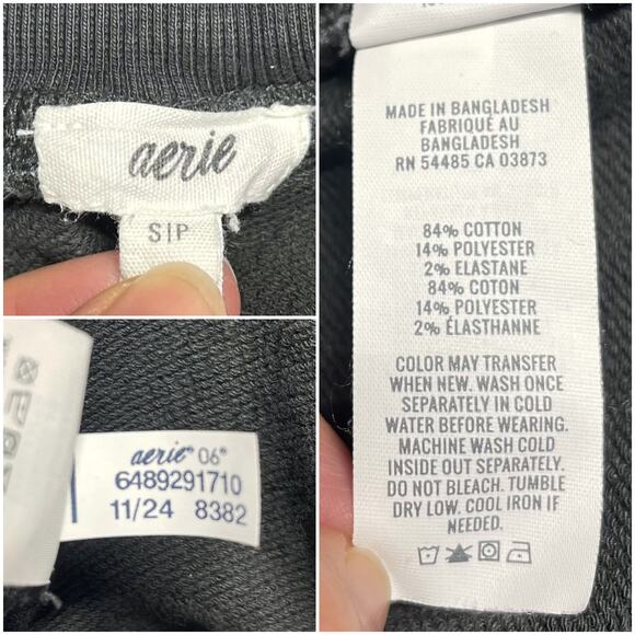 AERIE Soft Landing Wide-Leg Trouser Sweats in Smoked Gray Size S - Picture 8 of 8